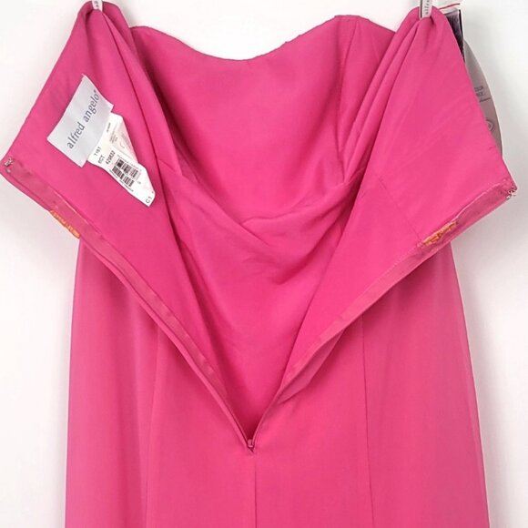 Alfred Angelo Bridesmaid Dress Pink & Orange Strapless Gown NWT - Picture 7 of 11
